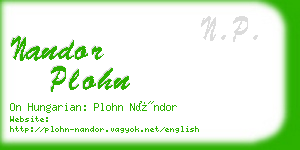 nandor plohn business card